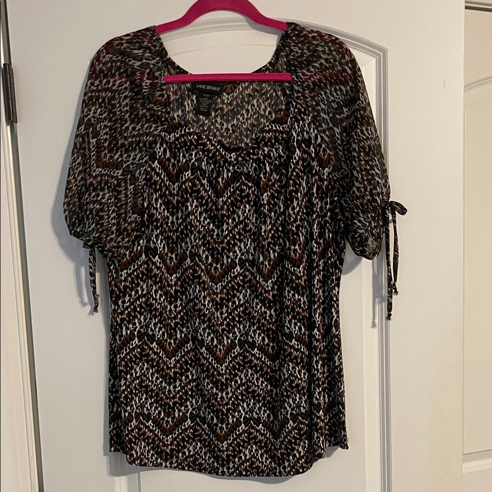 Lane Bryant Multicolor Patterned Blouse 18/20 animal print